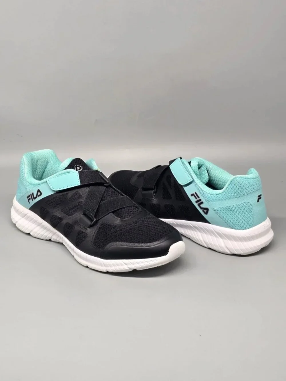 Fila Memory Finity Foam Black Light Blue Running Sneakers Women's Size 11